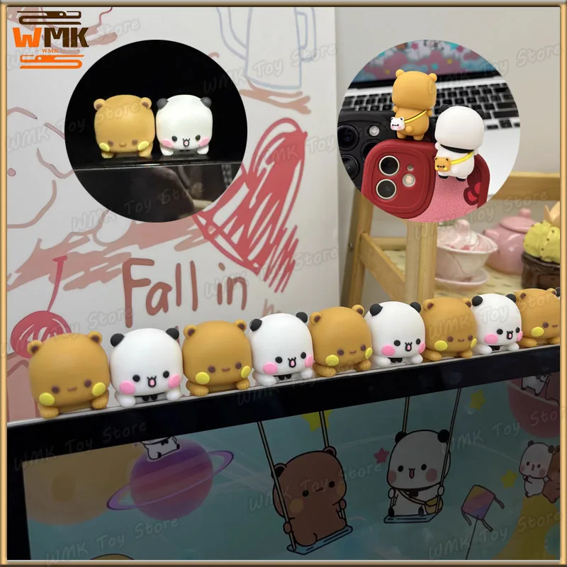 Panda Bubu e Yier Figura anime Simpatico cartone animato Panda Orso Bambola Schermo di visualizzazione del telefono cellulare Regali decorativi personalizzati per coppie