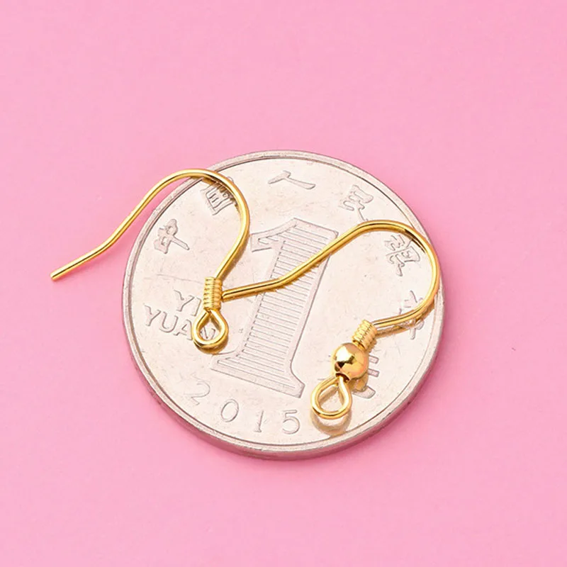 Genuine Real Solid 925 Sterling Silver Ear Hooks Fittings Wire Hook For Making Earrings 18k Gold Jewelry Findings