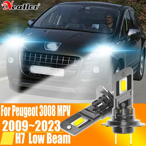 2 faros Led H7 Canbus sin Error H18 bombilla de coche de alta potencia 6000K lámpara de diodo de luz blanca 12v 55w para Peugeot 3008 MPV 2009 ~ 2023