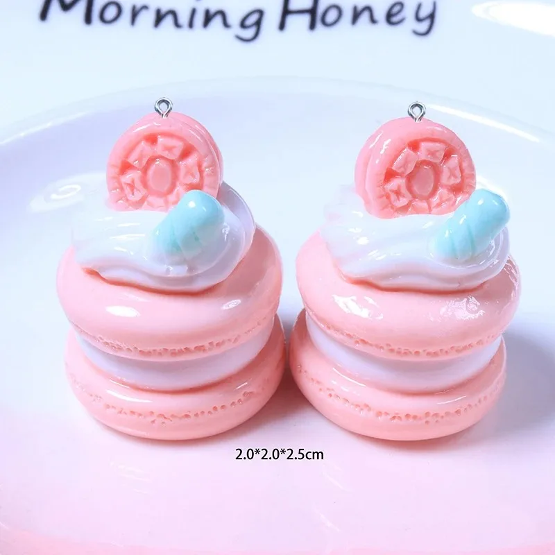 10Pcs Miniature Macaron Cake Resin Charms For Jewelry Making DIY Earring Necklace Bracelet Pendants Decoration Accessories