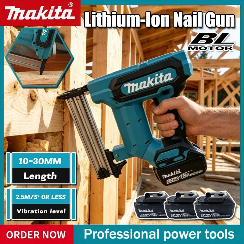 

Аккумуляторный гвоздезабиватель Makita (литий-ионный) для напольных покрытий, полок и деревянных проектов DIY, для батареи 18В