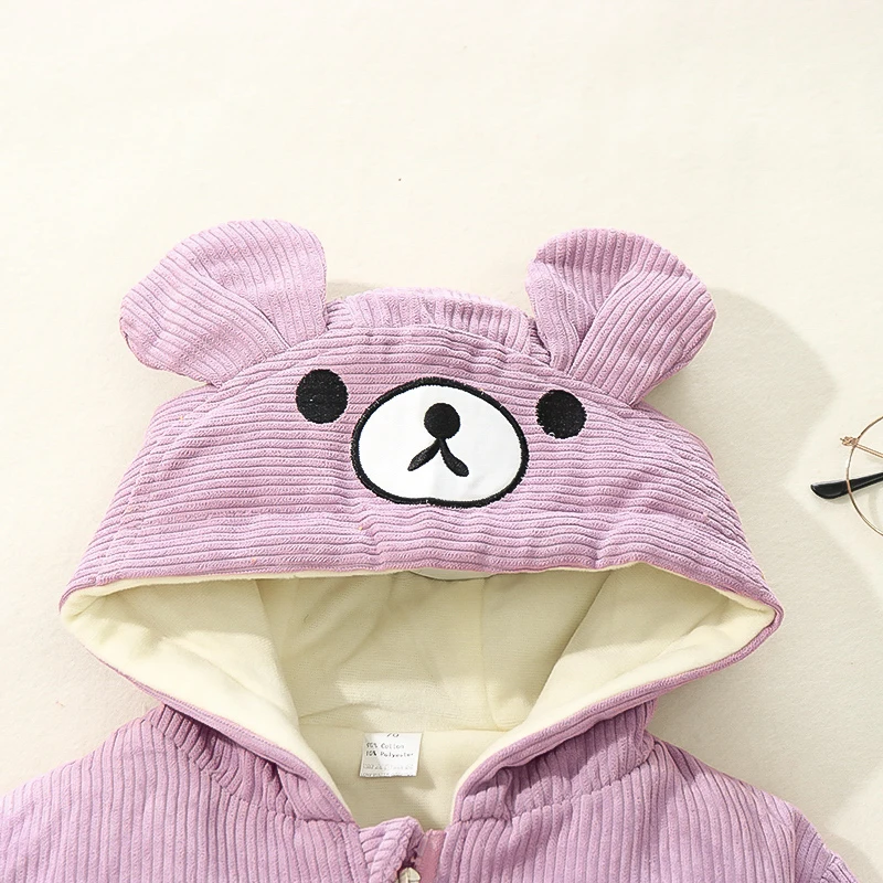 Winter Warm Children\'s Clothing Baby Girl Boy Bear Fleece Thick Jacket  Unisex 0-4 Years Old Kids\' Clothes NewBorn Infants Coat