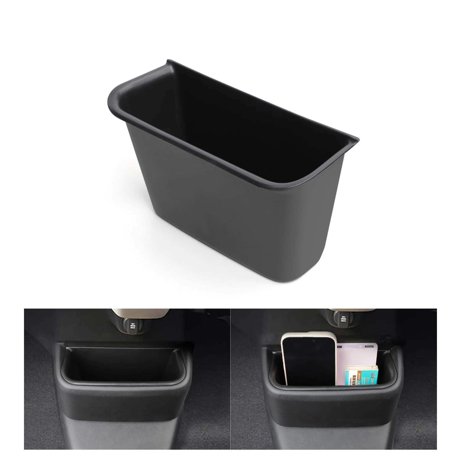 

for Honda N-BOX JF5 JF6 Car Center Console Lower Layer Storage Box Tray TPE Organizer Interior Accessories Tidying Black