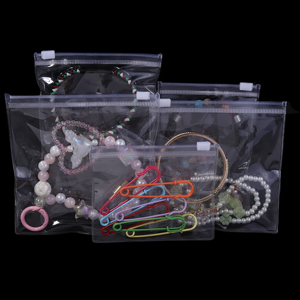 10pcs/lot PVC Transparent Seff-sealing Bag Zipped Lock Clear Storage Bags For Beads Necklace Jewelry Pouch Packaging Bag - view 6