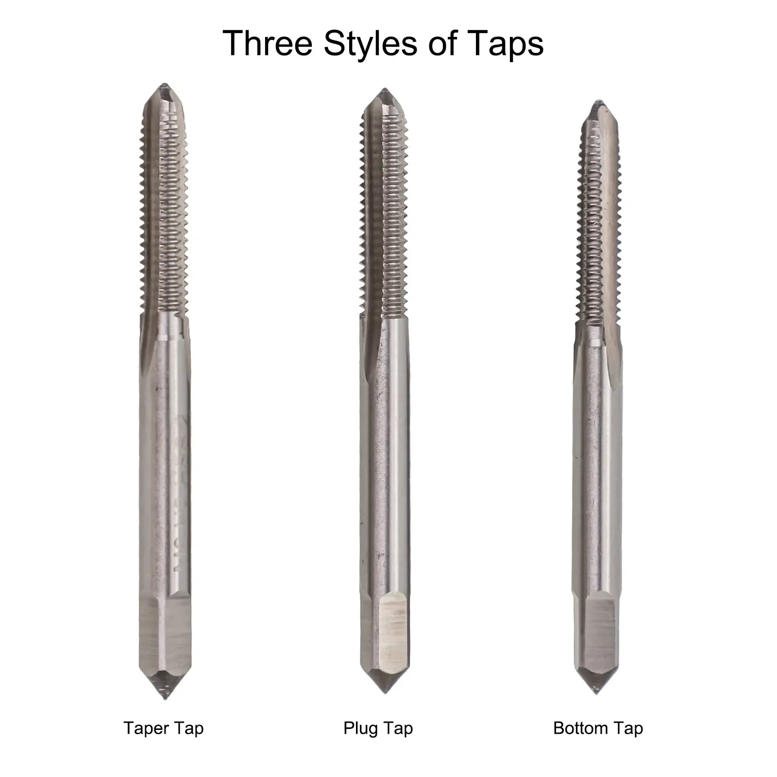3pcs Metric Hand Tap Set M6 x 1 Taper and Bottom Taps for Efficient Manual Threading Applications Suitable for Various Metals