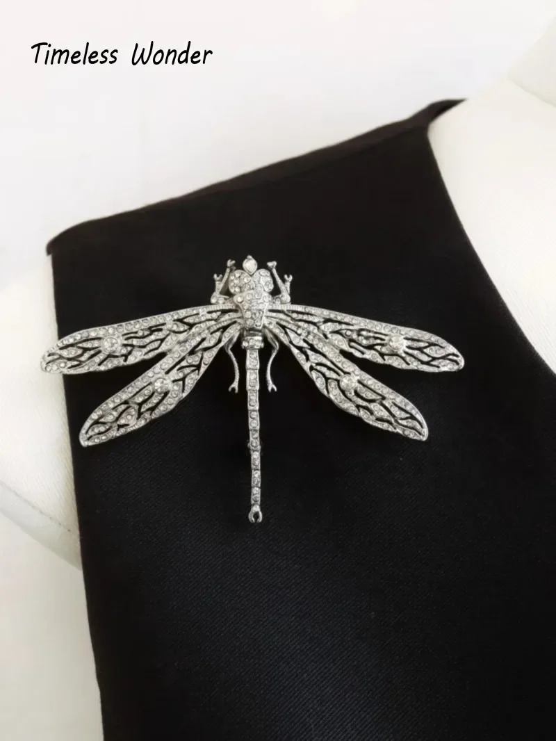 Timeless Wonder Fancy Zircon Dragonfly Brooch Pins for Women Designer Jewelry Runway Rare Luxury Cute Gift Top Sweet 4344