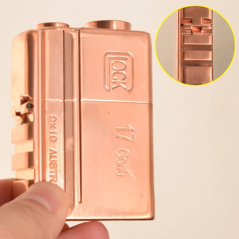 Brass Pure Copper Glock G17 Heavy Armour Punk Kerosene Lighter Sealed Oil Machine Windproof Smoking Accessories Gadgets For Men