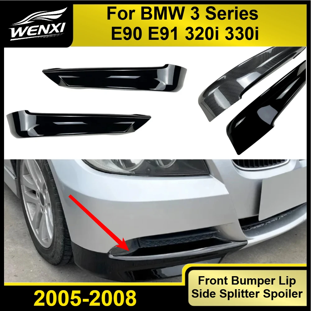 Nouveau kit carrosserie avec lèvre de pare-chocs avant, séparateur latéral et spoiler pour BMW Série 3 E90 E91 320i 330i 2005-2008, protection de pare-chocs avant