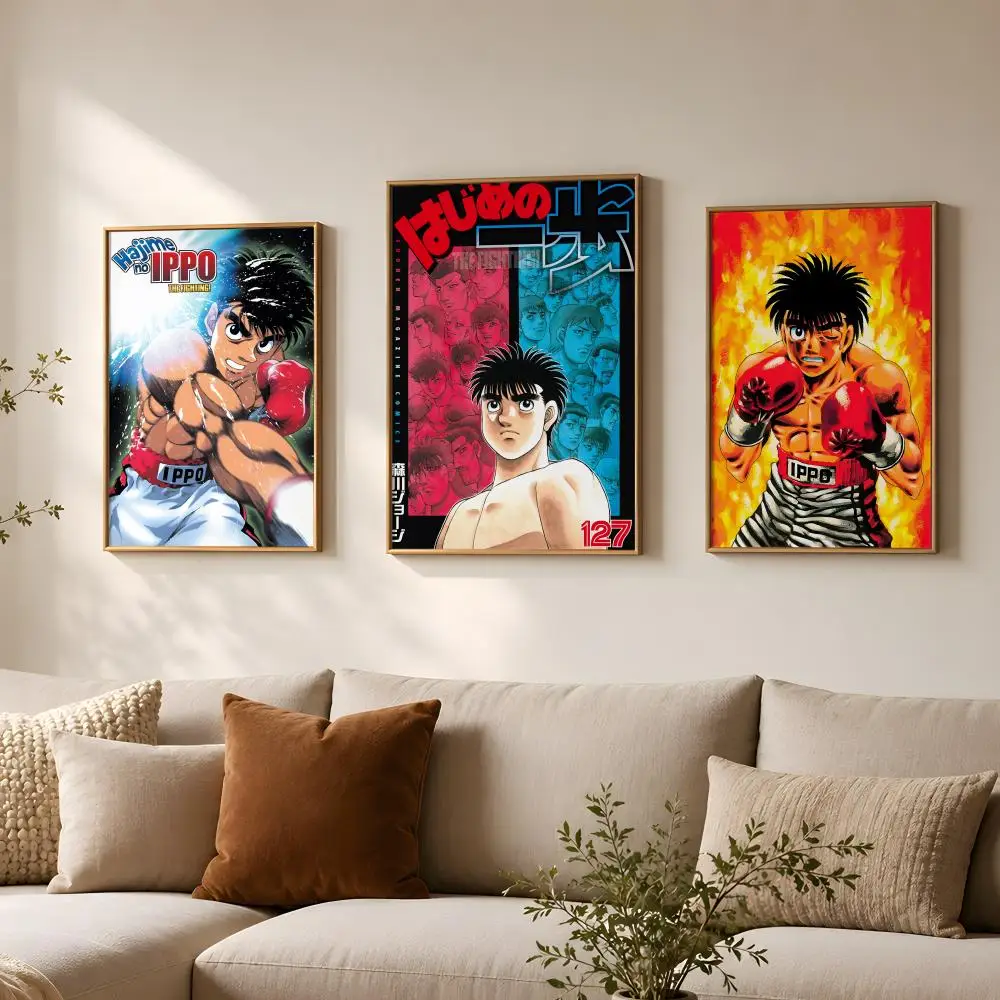 Manga H-Hajime no Ippo Fighting Spirit-t Poster Vintage Self Adhesive PP Wall Art for Living Room Bar Bedroom Home Decor Gift