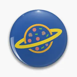 Planet Pizza Soft Button Pin Cute Badge Gift Jewelry Funny Brooch Fashion Women Hat Creative Clothes Metal Collar Decor