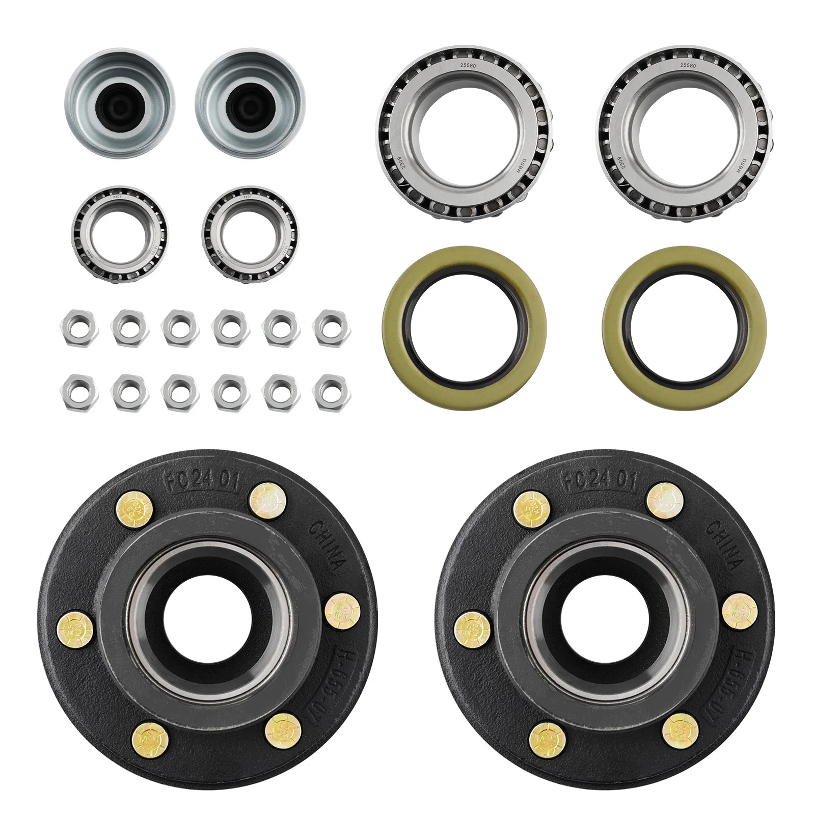 

2 ступицы прицепа, преобразуют мобильный дом на 6x5,5 подшипников натяжной оси, уплотнения 15123
