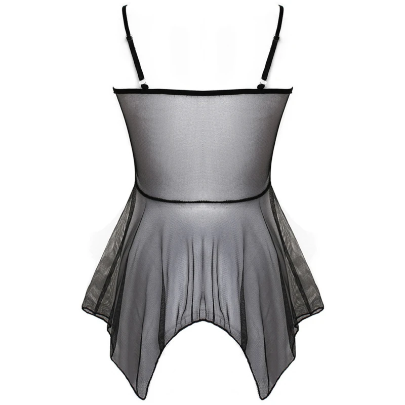 Sexy Lingerie Women Silk Lace Sleeveless Babydoll V Neck Nightdress Nightgown Short Sleepwear Night Dress Underwear image 5