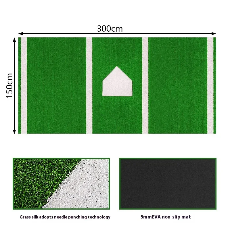 Non-Slip Baseball Softball Training Mat Pitcher Batting Practice Mat with Strike Zone for Indoor Outdoor Drills Professional Mat