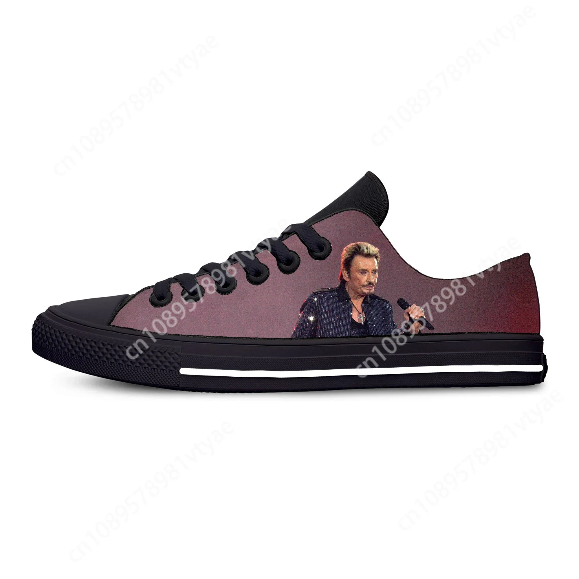 Hot Summer Rock Star Johnny Hallyday Music Singer Fashion Casual Cloth Shoes Low Top Men Women 3D Sneakers Classic Board Shoe