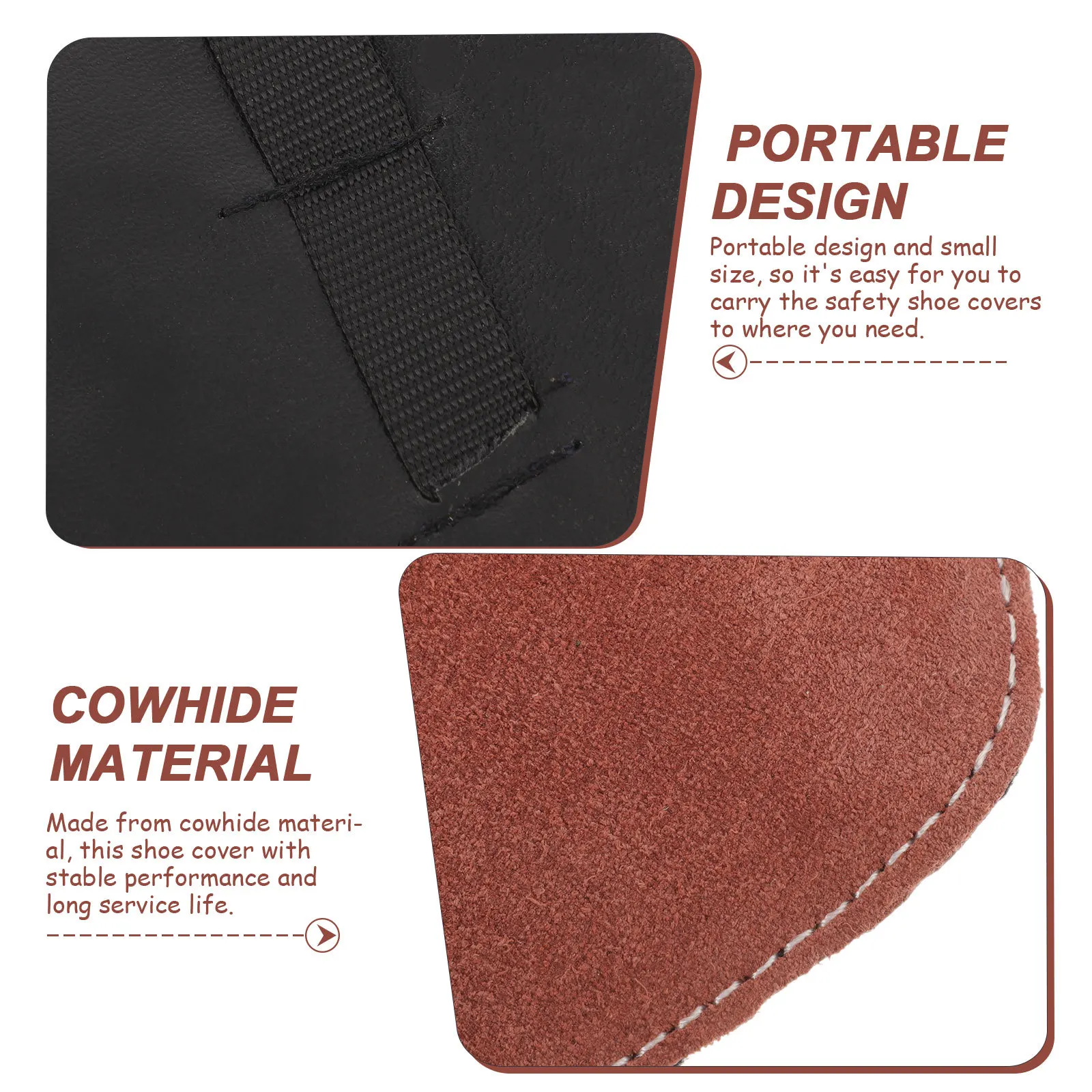 

1Pair Heavy-Duty Shoe Protective Cover Cowhide Material Anti-Smash Heat Resistance for Outdoor Indoor Work Safety Shoes Toe