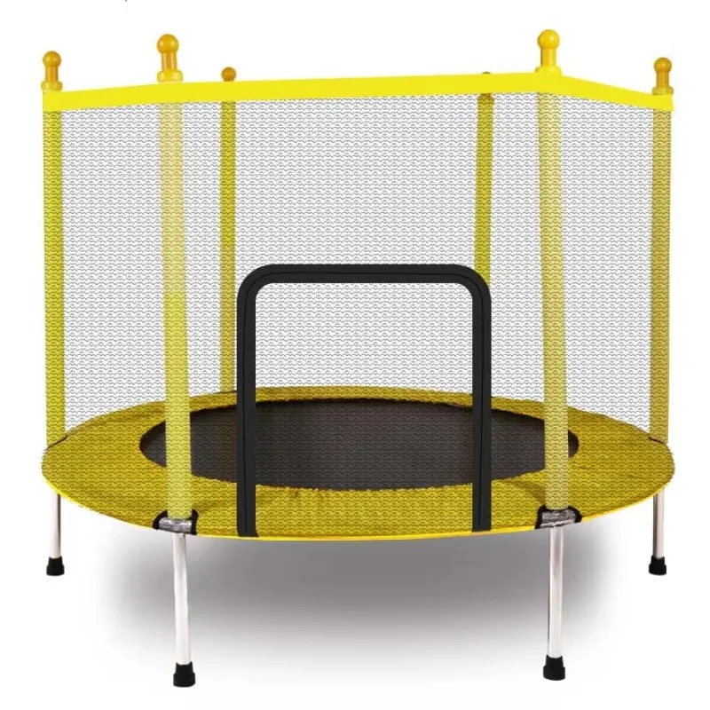 Hot-selling 100cm/140cm PVC children's indoor round trampoline red blue yellow anti-skid protective net factory direct sales