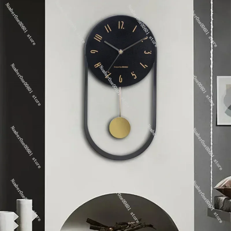 

Bedroom, Living Room, Modern Decoration, Single Pendulum Battery Driven Non Ticking Swinging Wall Clock