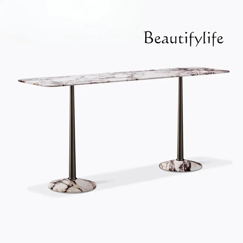 BJ Modern Simple Entrance Table Office Reception Desk Light Luxury Marble Entrance Table Art Style Booth