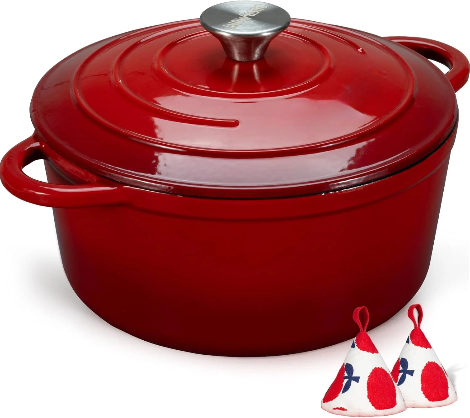 

Эмалированная чугунная голландская печь-5,5QT с крышкой и подставкой для ватных кастрюль - сверхмощная посуда для тушения и выпечки хлеба