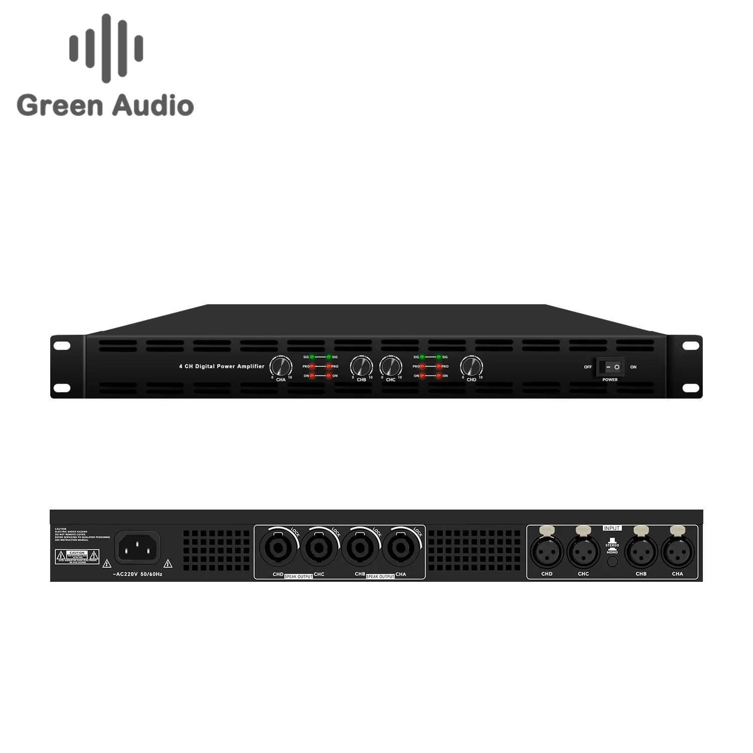 GAP-D5800 Professional 800W * 4-in-4 High-quality Power Amplifier, Suitable for Stage Performances DJ Bass Speaker