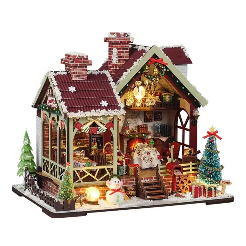 

Creative Christmas DIY Wooden Miniature Craft Set For Holiday Decoration B2EB