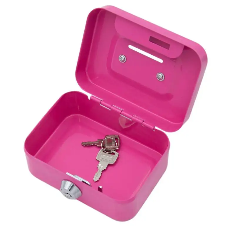 

Metal Cash Box Mini Safe Lock Box Portable Mini Small Money Safe Box Sturdy Cash Box Portable Security Box for Coin Collection