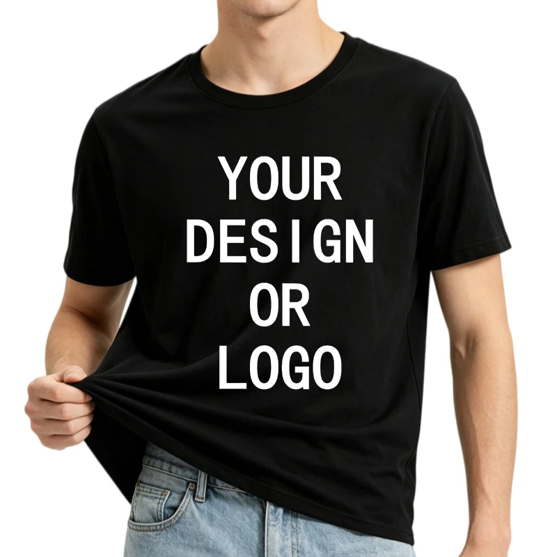 Personalized Men Custom T Shirt Bulk Order Team Shirts Print Logo Photo Text Crew Neck Cotton Short Sleeve Tops