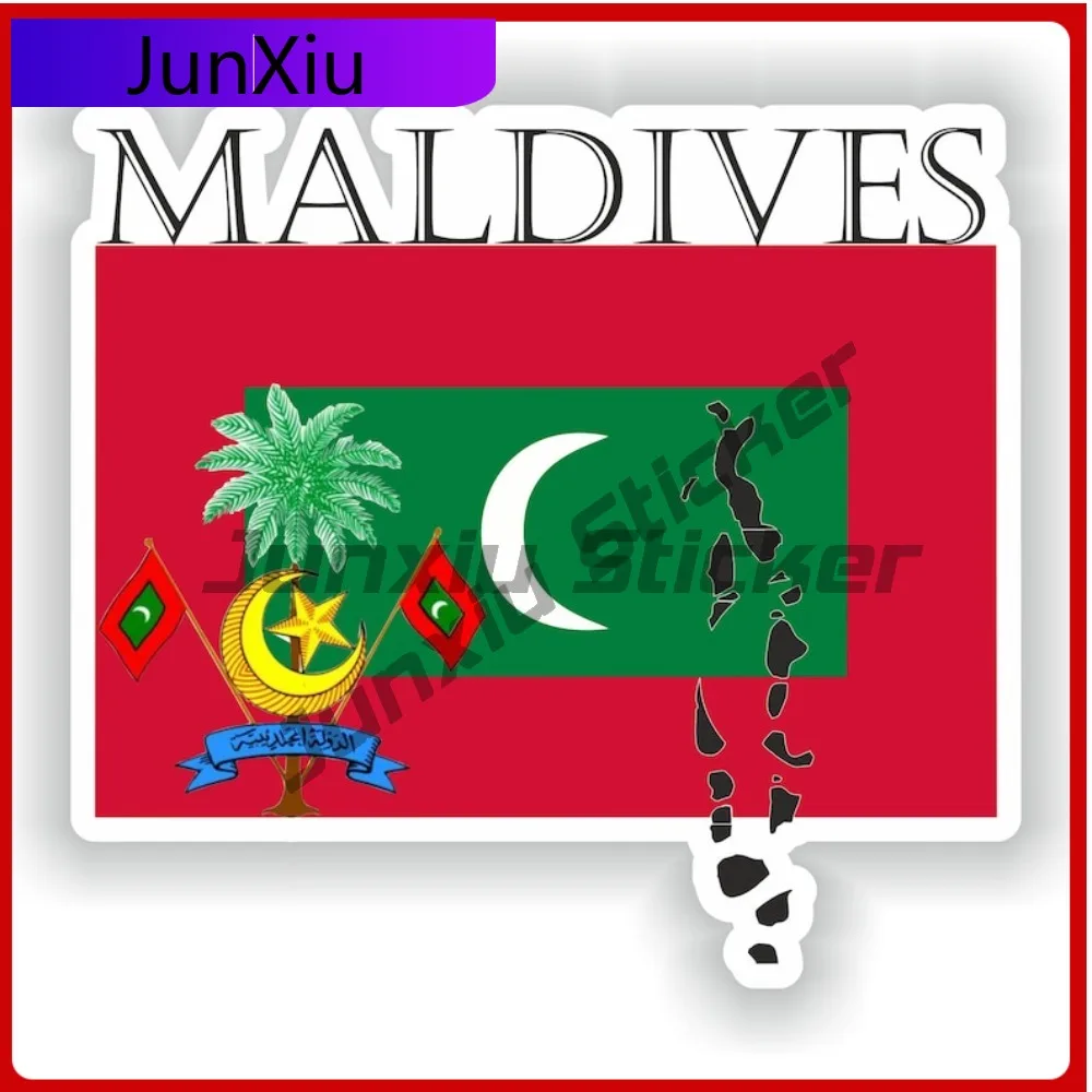 

Maldives Flag Map Shape Outline Badge Vinyl Sticker Suv Window Front Bumper Camping Sticker Pvc Car Decals Motorcycle Stickers