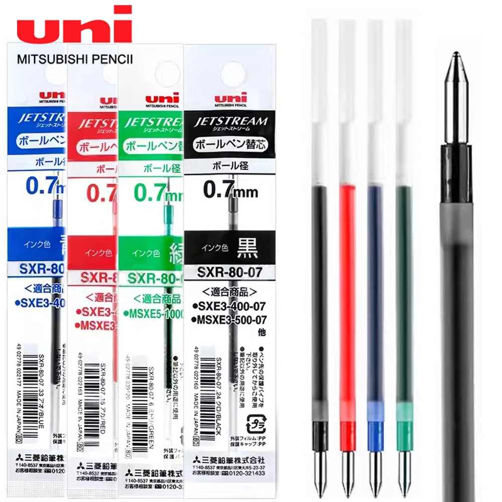 Japan UNI JETSTREAM Ballpoint Pen Refill SXR-80-07 Medium Oil Pen Refill for Multi-function Pen Office Study Stationery