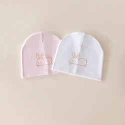 Bonnet en coton motif lapin pour bébé fille, couvre-chef pour nouveau-né