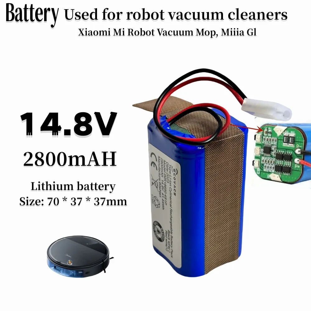 14.8V 2800MAH Xiaomi Robot Vacuum MOP Essential MJSTG1, Rowenta, Tefal Explorer Series 20, Mijia G1 Lithium ion Battery