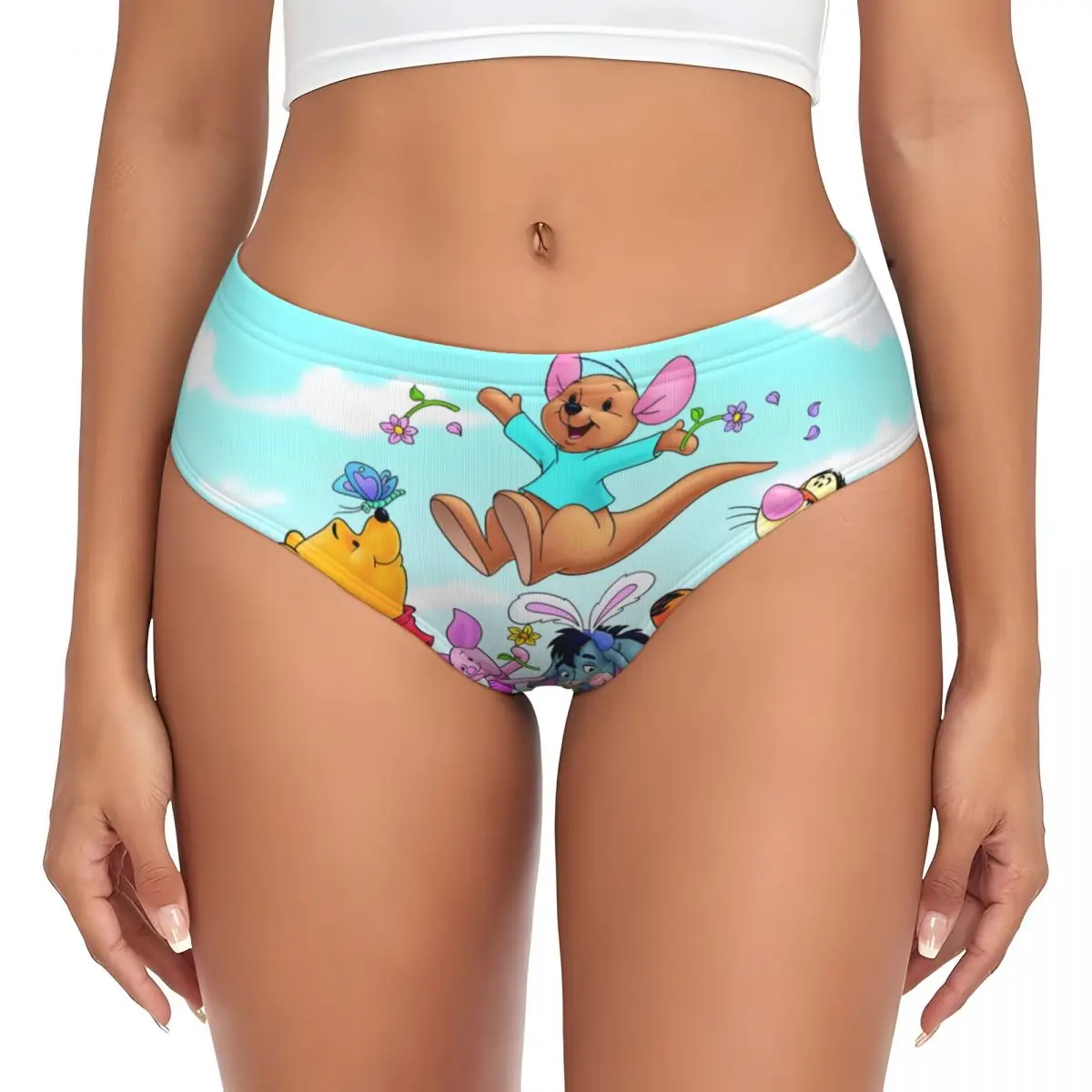 Bragas breves calientes de Anime lindo de Winnie The Pooh personalizadas ropa interior clásica elástica cómoda para mujer