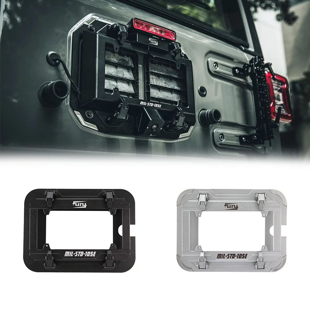 

TLF Fury 2018+ Accessories Parts CNC Process REAR DOOR TAIL DOOR LICENSE PLATE FRAME for wrangler JL
