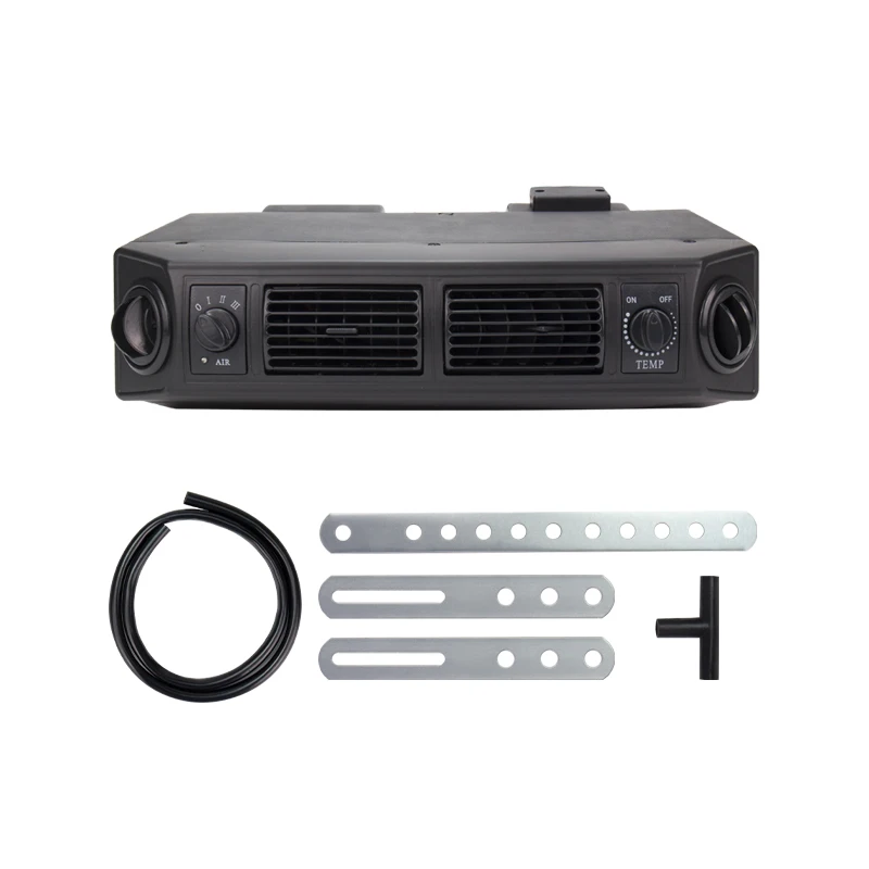 Universal A/C Add-On Under Dash Evaporator Assembly Unit Air Conditioner Heater 24V 12V Mini Bus Truck Van Street Red Rod