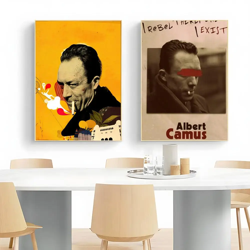 Classic Existentialist Literary Icon Art A-Albert Camus Poster Wall Art Print Poster Decorative Mural Home Decor Gift Unframed