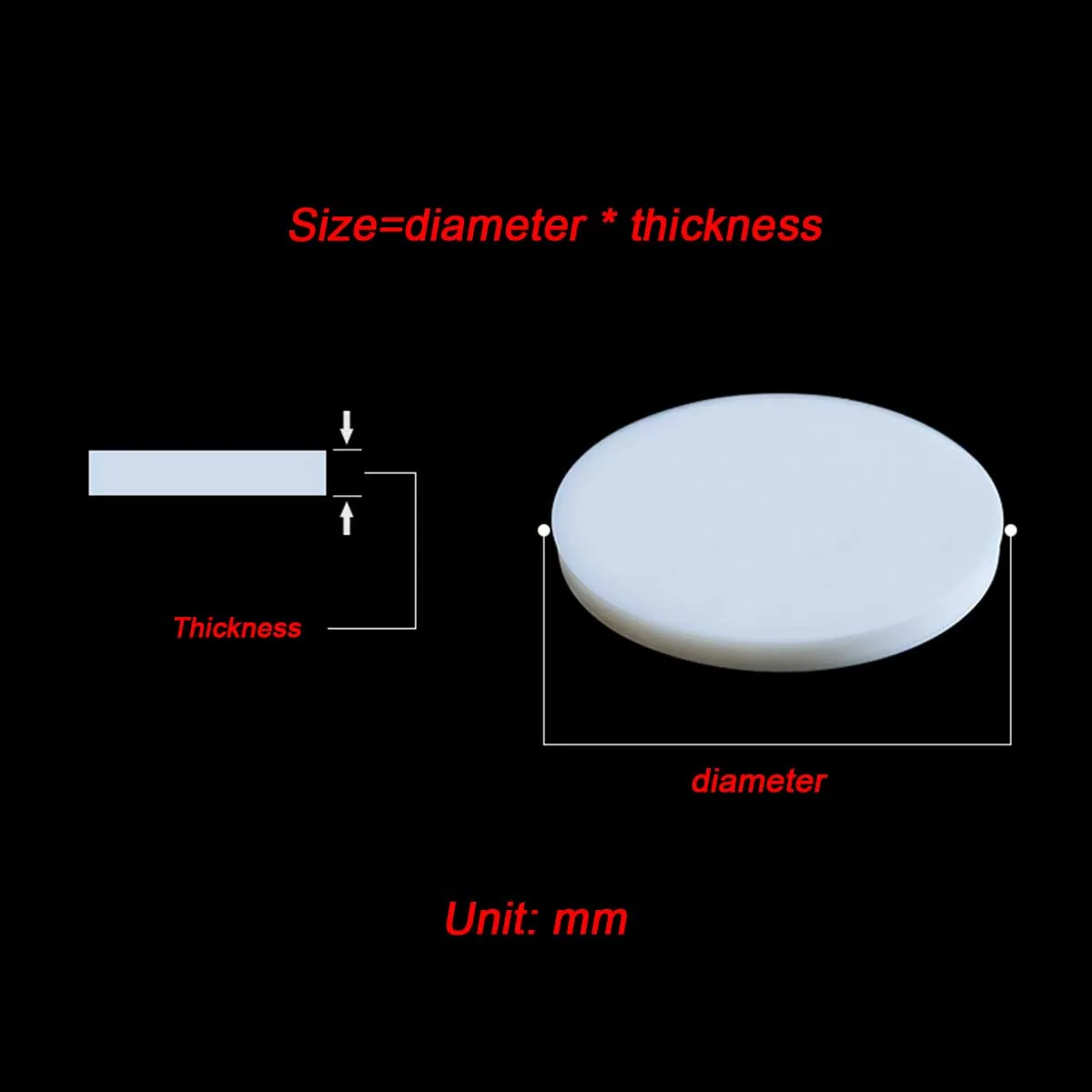 Solid PTFE Flange Gasket, Teflon Blind Flange Washer, Polytetrafluoroethylene Seal Gaskets, Size DN15 DN20 DN25 DN32 DN50