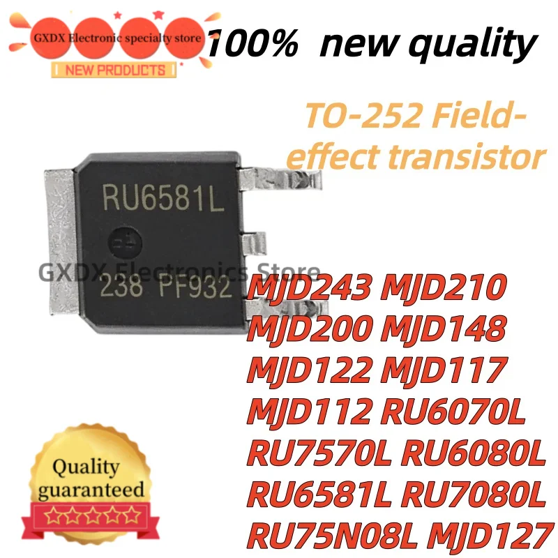 10pcs Nuevo MJD117 MJD122 MJD127 MJD148 MJD200 MJD210 MJD243 RU6070L RU6080L RU6581L RU70E15L RU7080L RU75N08L RU7570L MJD112
