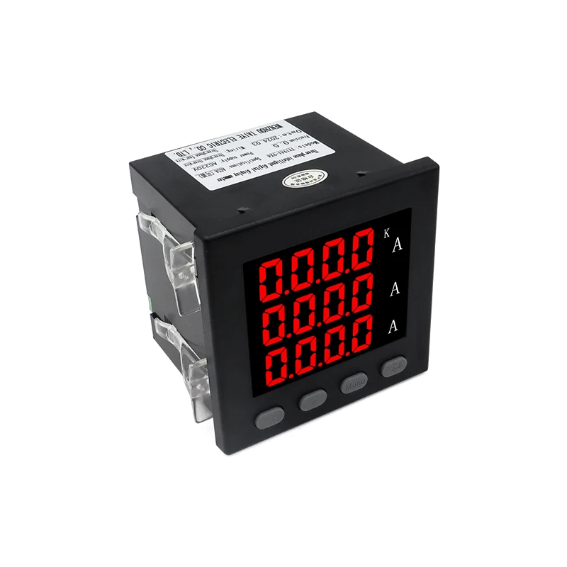 Three Phase LED Ammeter 96*96mm Digital Display Panel Meter With Current Transformer