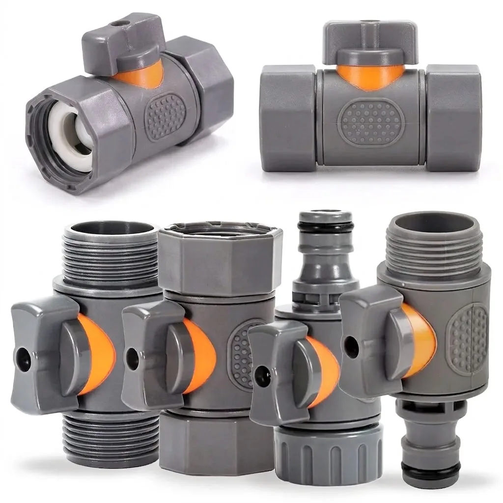 Garden Irrigation 16mm 3/4 Inch Ball Valve Adapter Pipe Tube Connect Repair Coupling Joints Extender Female Male Thread Stop