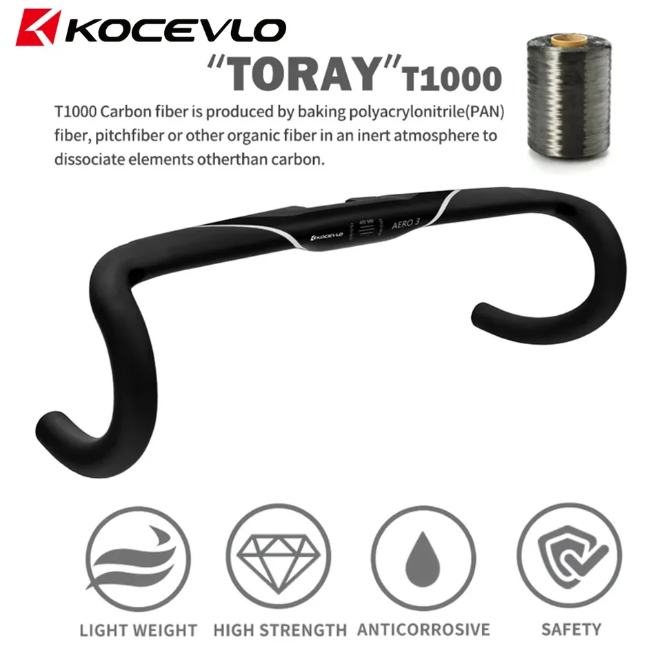 KOCEVLO AERO 3 Road Carbon Handlebar 360/380/400/420mm UD Matt