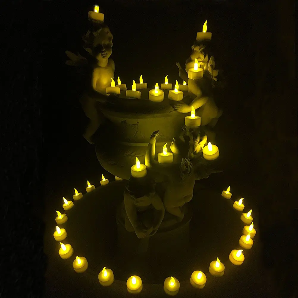 36Pcs LED Flameless Tealight Candles Battery-Powered Tea Light Realistic Flickering Effect Safe Decoration for Weddings