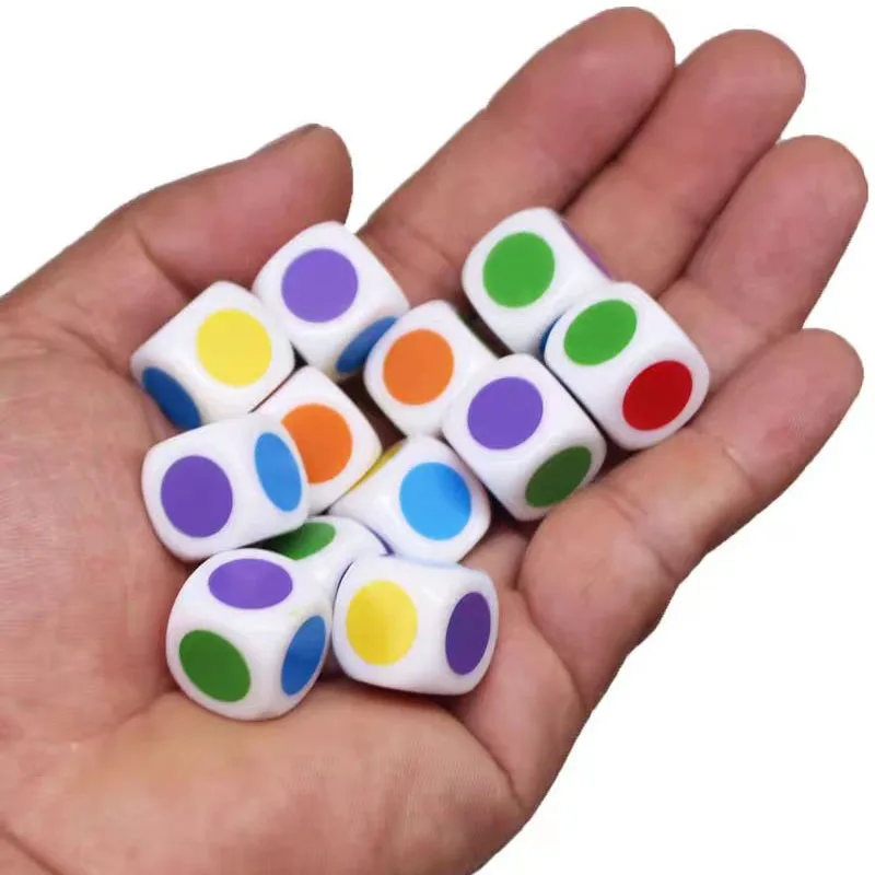 30PCS Math Spiele Würfel Mit Farbigen Punkten 16MM Klassenzimmer Lehre Liefert Kinder Lernen Ressourcen Pädagogisches Spielzeug