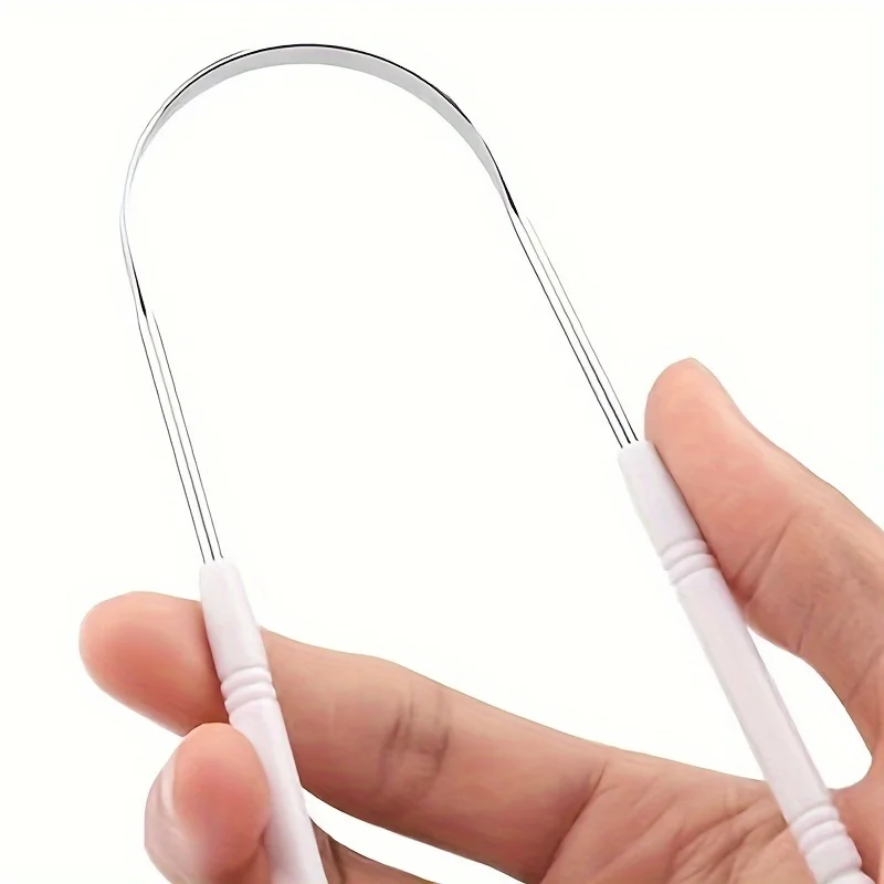 2pcs Tongue Scraper Cleaner - Durable Metal Tongue Brush To Coating, Bad Breath, Improve Oral Hygiene, Mouth Care Accessory