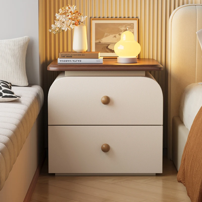 

European Cute Nightstands Unique Curved Trendy Minimalist Nightstands With Storage Design Meubles De Chambre Bedroom Furniture