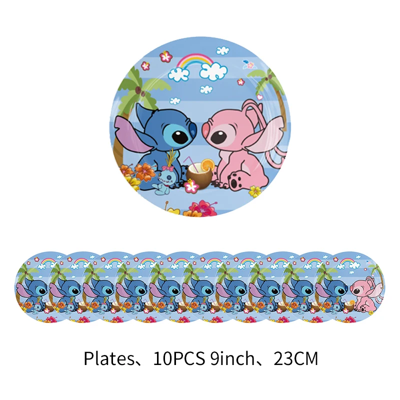 Disney Stitch decorazioni per feste di compleanno sfondo di palloncini Lilo & Stitch forniture per feste stoviglie usa e getta piatti tazze tovaglia