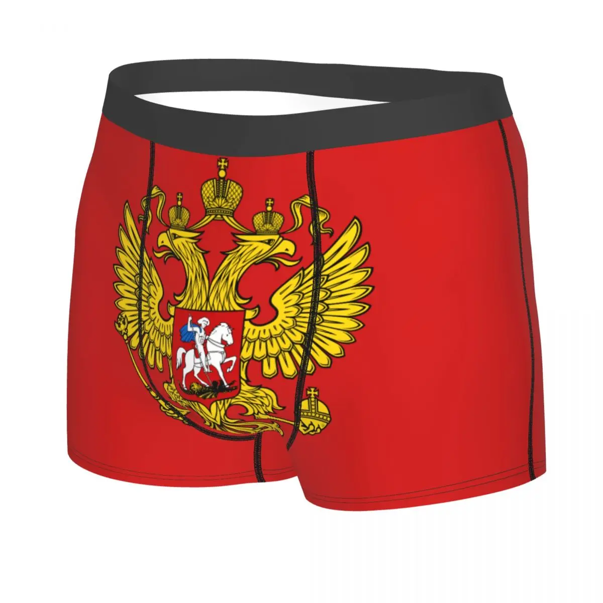 Male Fashion Coat Of Arms Of Russia Underwear Russian Empire CCCP Flag Boxer Briefs Men Soft Shorts Panties Underpants