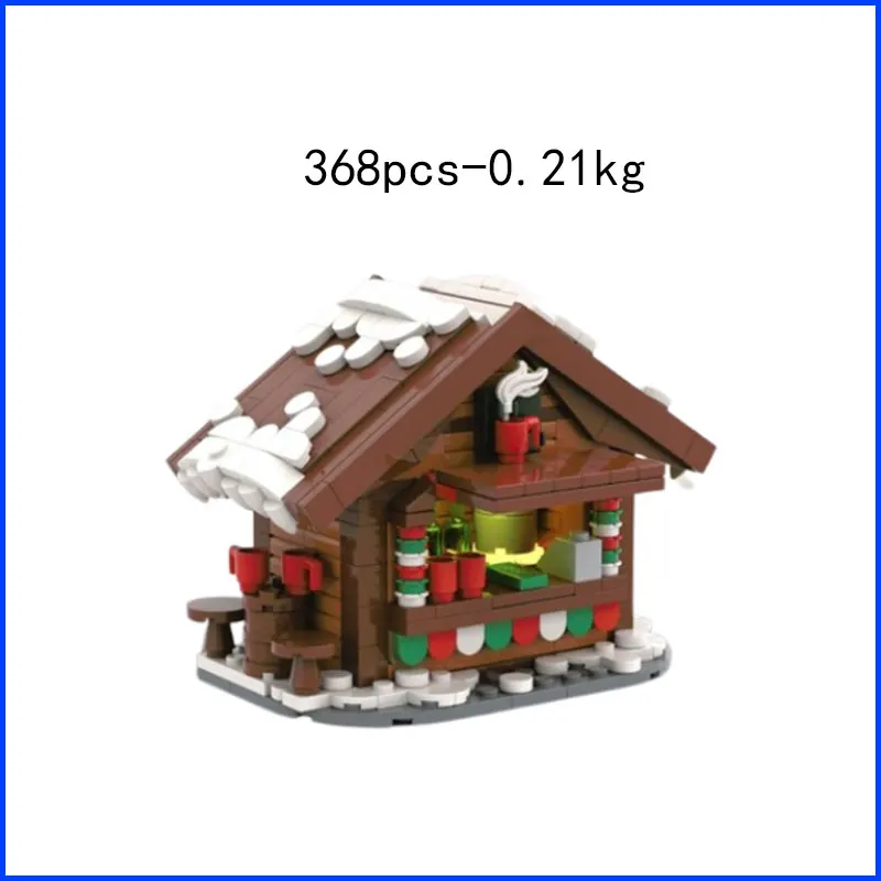 Spot MOC-126375 camion arbre de noël 130694 petite maison assemblage de petites particules blocs de construction hiver village voiture bricolage jouet