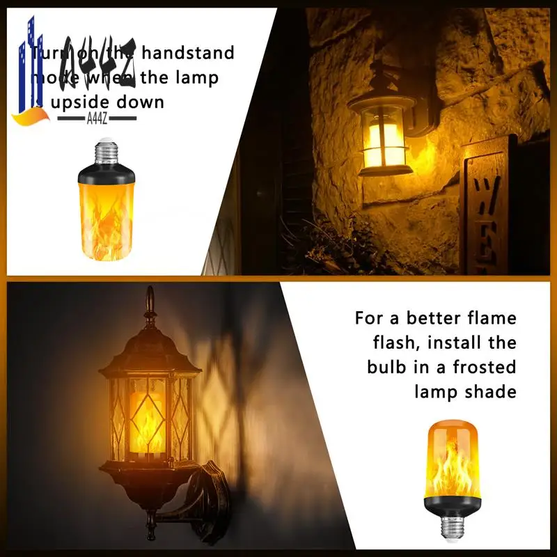 

A44Z-LED Flame Effect Light Bulb E27,Decorative Flickering Realistic Fire Lights Bulb,Festival Decoration Lamp