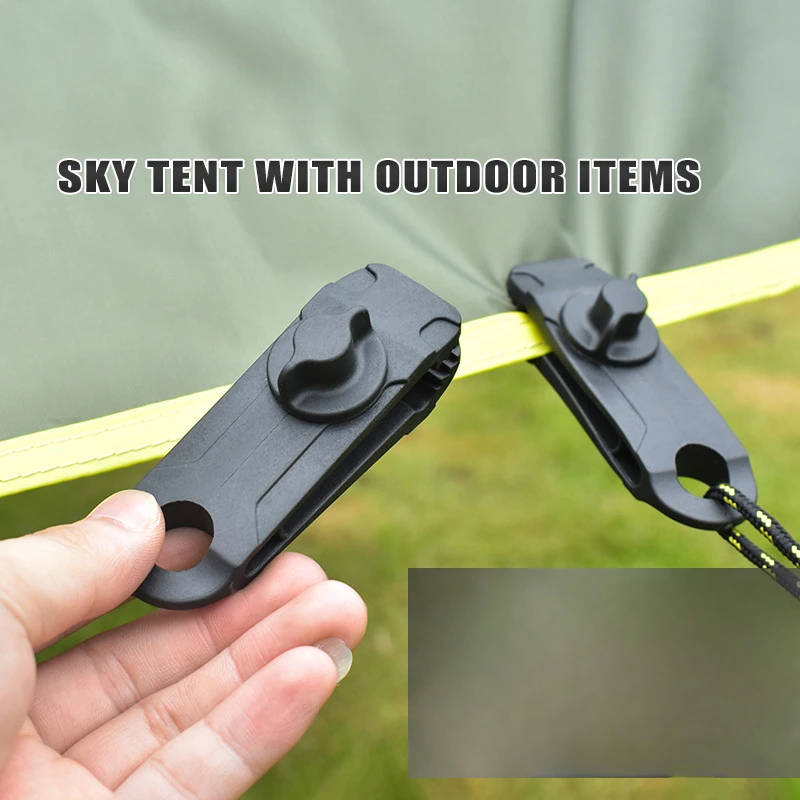 5pcs Outdoor Tent Clips Canopy Tent Awning Windproof Fixed Buckle Plastic Wind Rope Buckle Shark Clip