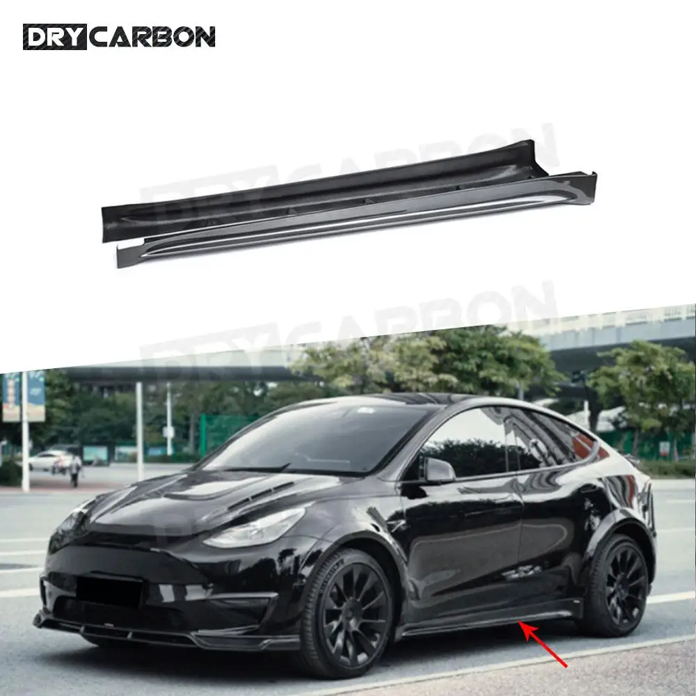 

Боковая юбка из углеродного волокна, рокерные панели, комплекты кузова автомобиля, удлинитель для боковых юбок Tesla Model Y, удлинители, разветвители для губ, крыло
